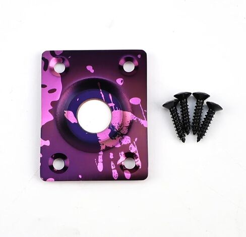 Titanium Alloy Flat Bottom Jack Socket Plate Rectangle Input/Output Jack Plate Compatible with Flat Base Les Paul LP Telecaster Tele TL Electric Guitars Replacement Parts（Splash Purple） in Saudi Arabia