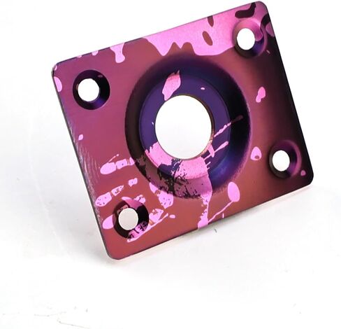 Titanium Alloy Flat Bottom Jack Socket Plate Rectangle Input/Output Jack Plate Compatible with Flat Base Les Paul LP Telecaster Tele TL Electric Guitars Replacement Parts（Splash Purple） in Saudi Arabia