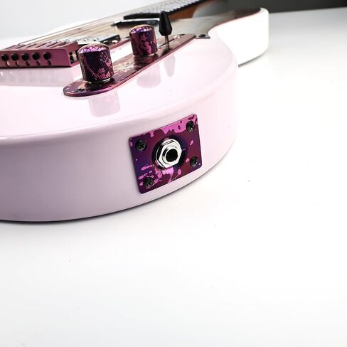 Titanium Alloy Flat Bottom Jack Socket Plate Rectangle Input/Output Jack Plate Compatible with Flat Base Les Paul LP Telecaster Tele TL Electric Guitars Replacement Parts（Splash Purple） in Saudi Arabia