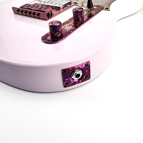 Titanium Alloy Flat Bottom Jack Socket Plate Rectangle Input/Output Jack Plate Compatible with Flat Base Les Paul LP Telecaster Tele TL Electric Guitars Replacement Parts（Splash Purple） in Saudi Arabia