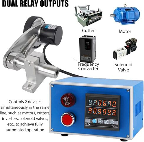 Digital Length Meter Counter, Single Measuring Wheel in Feet Inches Meter Yard, 999999 Cable Wire Fishing Line Length Counter for Film Textile Cloth Silk, Dual Relay Outputs, Alarm Function in Saudi Arabia