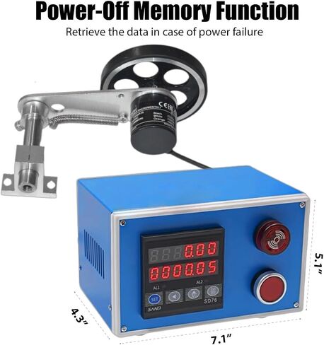 Digital Length Meter Counter, Single Measuring Wheel in Feet Inches Meter Yard, 999999 Cable Wire Fishing Line Length Counter for Film Textile Cloth Silk, Dual Relay Outputs, Alarm Function in Saudi Arabia