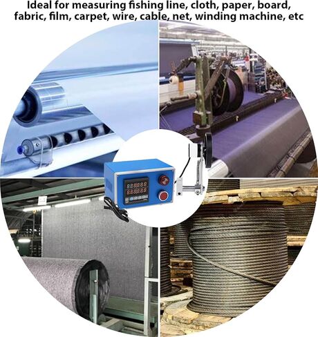 Digital Length Meter Counter, Single Measuring Wheel in Feet Inches Meter Yard, 999999 Cable Wire Fishing Line Length Counter for Film Textile Cloth Silk, Dual Relay Outputs, Alarm Function in Saudi Arabia