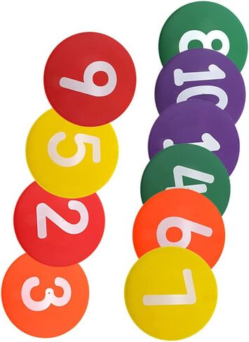 10pcs Soccer Training Marker Number Trays Professional Football Training Sign Discs for Agility Drills Random Colors and Tear Design in Saudi Arabia