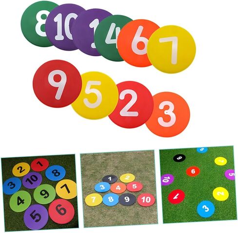 10pcs Soccer Training Marker Number Trays Professional Football Training Sign Discs for Agility Drills Random Colors and Tear Design in Saudi Arabia