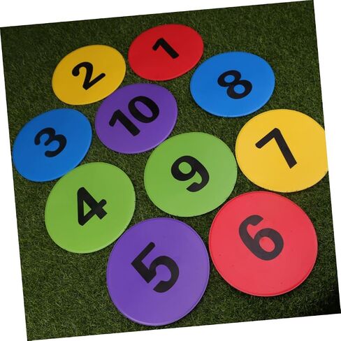 10pcs Soccer Training Marker Number Trays Professional Football Training Sign Discs for Agility Drills Random Colors and Tear Design in Saudi Arabia