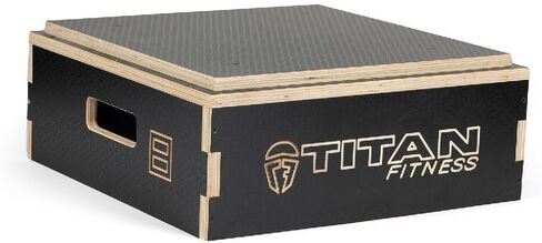 Titan Fitness Anti-Slip 8in Stackable Wooden Plyometric Box, Pro-Duty Plyo Box, Jump Step-Up Box Squat, Home Garage Gym Training in Saudi Arabia