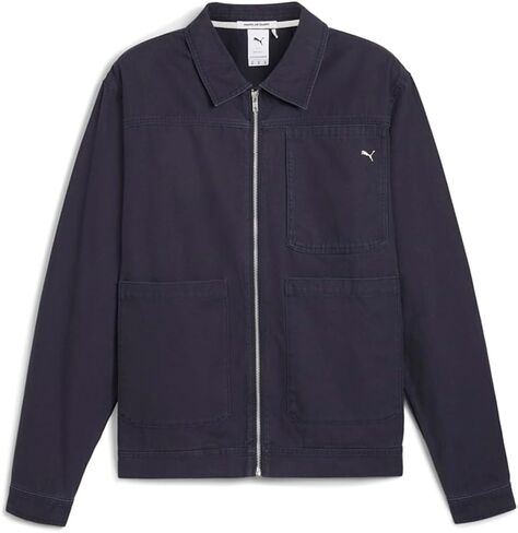 سترة PUMA للرجال Mmq Zip Overshirt ملابس خارجية كاجوال - أزرق - مقاس L in Saudi Arabia