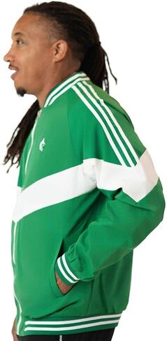 Elite Products & Apparel Men's Athletic Track Jacket - Green and White Zip-Up, Breathable, Long Sleeve Jacket in Saudi Arabia
