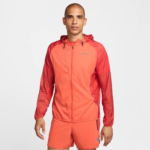 سترة الجري Nike Trail Aireez للرجال (الولايات المتحدة، ألفا، متوسط، عادي، عادي، مرجاني عتيق/أحمر تنين/أسود) in Saudi Arabia