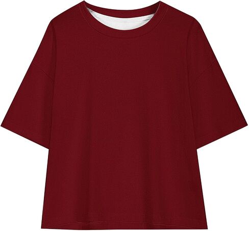 Boys Girls Oversized Tshirts Youth Kids Crew Neck Short Sleeve Shirts Loose Fit Basic Tees Casual Summer Tops in Saudi Arabia