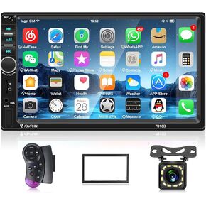 DOUBLE DIN Bluetooth Car Stereo 7 بوصة HD HD Screen Car Radio مع رابط مرآة دعم الكاميرا الاحتياطية لنظام Android/iOS in Kuwait