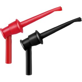 2Pcs Mini Grabber Test Clip with 2mm/4mm Banana Jack, Multimeter Test Lead Hooks Clips Push on Test Probe Electronic Testing IC Grabber (4mm Banana Plug) in Saudi Arabia