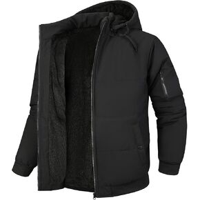 Winter Jackets For Men Water Resistant Men's Puffer Jacket Warm Winter Coats Fleece Lined Thick Quilted in Saudi Arabia
