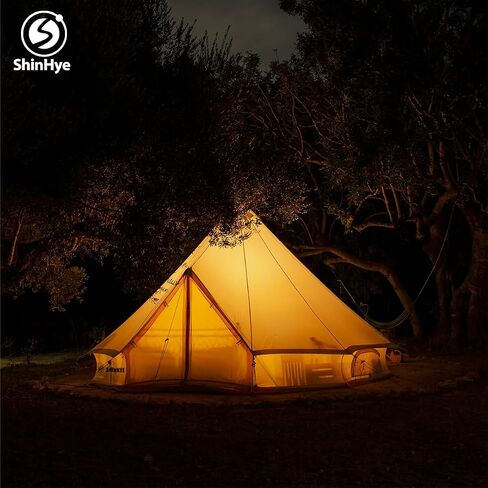 Canvas Tent Bell Tent Glamping Tent, 4 Seasons Yurt Tent for Camping 3M/4M/5M Canvas Tents with Stove Jacks, Dream House Family Camping Outdoor Hunting Party (3M- 9.8FT) in Saudi Arabia
