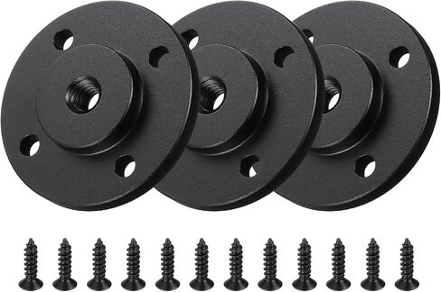 PATIKIL 1/4"-20 Female Thread Microphone Flange Mount, 3Pcs Desktop Gooseneck Table Mounts Base with Round Head Screw for Gooseneck Hose Adapter, Black in Saudi Arabia