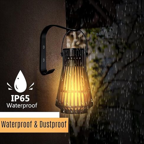 NUNET 2PACK في الهواء الطلق Bluetooth 5.1 مكبرات صوت LED LED Flame مكبرات الصوت 10W TWS Tiki Tiki Torch Atmosphere فانوس مقاوم للماء اللاسلكي نظام الصوت المحمولة الجدار يتصاعد راعي الراعي للفناء/الفناء in Kuwait