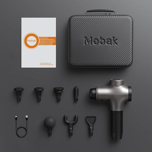 Mebak 3 مسدس تدليك ، أنسجة عميقة تدليك للرياضيين ، مسدس تدليك للإيقاع في العضلات ، مسدس مدلك لتخفيف آلام جسم الظهر ، مركبة رياضية هادئة. in Saudi Arabia