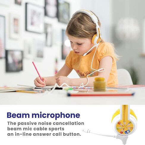 BuddyPhones School+ Wireless Kids Headphones, SafeAudio 75/85/94dB, Detachable Boom Mic, Cable Sharing, Travel Bag, Perfect for School, Travel & iPad (Blue) in Saudi Arabia