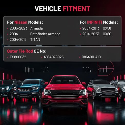 Bdfhyk الأمامي من قضيب الربط الخارجي المتوافق مع نيسان 2005-2023 أرمادا ، 2004-2015 Titan ، متوافق مع Infiniti 2004-2013 QX56 QX80 استبدال لـ ES800031 485207S025 D85201LA1DD in Kuwait