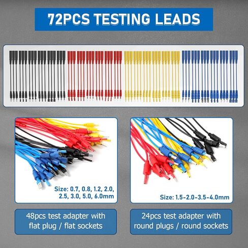 Autory 104PCS Automotive Circuit Test Leads Kit, Multimeter Terminal Test Leads Kit Multi Function Probe Test Kit with Heavy Duty Back Probes Test Lead Set Wire Connectors Set with Black Carrying Case in Saudi Arabia