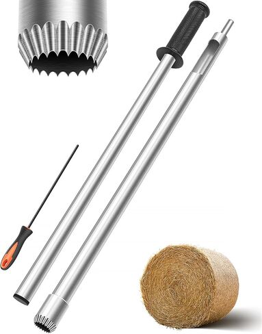 Hay Probe Bale Sampler، 26 بوصة من الفولاذ المقاوم للصدأ مسبار القش والأعلاف للحفر، تصميم طرف مسنن، يأتي مع وتد وملف معدني لإعادة الشحذ in Kuwait