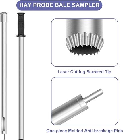 Hay Probe Bale Sampler، 26 بوصة من الفولاذ المقاوم للصدأ مسبار القش والأعلاف للحفر، تصميم طرف مسنن، يأتي مع وتد وملف معدني لإعادة الشحذ in Kuwait