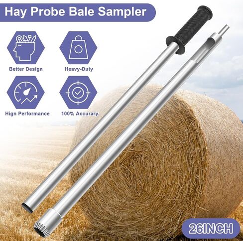 Hay Probe Bale Sampler، 26 بوصة من الفولاذ المقاوم للصدأ مسبار القش والأعلاف للحفر، تصميم طرف مسنن، يأتي مع وتد وملف معدني لإعادة الشحذ in Kuwait