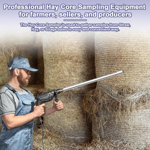 Hay Probe Bale Sampler، 26 بوصة من الفولاذ المقاوم للصدأ مسبار القش والأعلاف للحفر، تصميم طرف مسنن، يأتي مع وتد وملف معدني لإعادة الشحذ in Kuwait