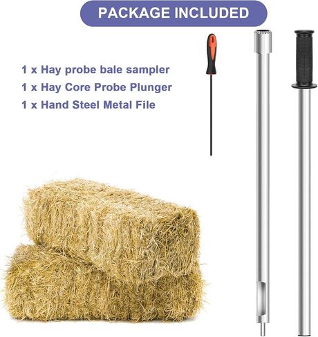 Hay Probe Bale Sampler، 26 بوصة من الفولاذ المقاوم للصدأ مسبار القش والأعلاف للحفر، تصميم طرف مسنن، يأتي مع وتد وملف معدني لإعادة الشحذ in Kuwait
