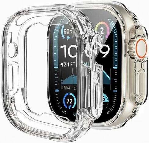 [2 Pack] Penom Compatible for Apple Watch Ultra Case 49mm Bumper Cover, Soft TPU Shockproof Protective Scratch-Resistant Frame for iWatch Series 8 Ultra 49 MM [No Screen Protector] - Orange in Saudi Arabia