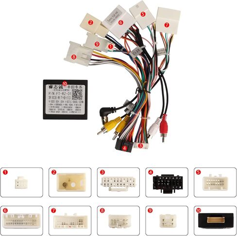16PIN Car Radio Wiring Harness for Toyota Corolla RAV4 Camry 4Runner Tundra Highlander 2014-2018, Aftermarket Stereo Wire Harness with CANBUS Adapter Support JBL Amp, Backup Camera, SWC in Kuwait