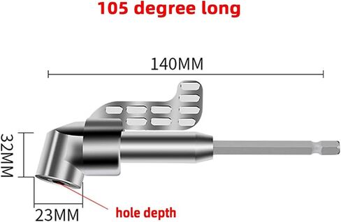 Hex Bit Adjustable 105/90 Degree Angle Screwdriver Socket Holder Adapter Bits Angle Drill Bit 1Pcs(Screwdriver bit) in Saudi Arabia