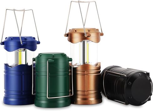 Lichamp LED Camping Lantern, 4 Pack Battery Powered Flashlight for Power Outages, Portable Collapsible Hanging Light Essential for Home, Outdoor, Emergency Lamp Survival Kit Gear for Hurricane, Gray in Saudi Arabia