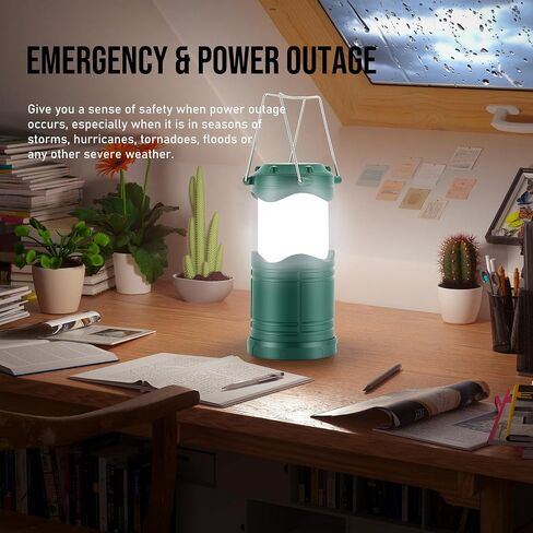 Lichamp LED Camping Lantern, 4 Pack Battery Powered Flashlight for Power Outages, Portable Collapsible Hanging Light Essential for Home, Outdoor, Emergency Lamp Survival Kit Gear for Hurricane, Gray in Saudi Arabia