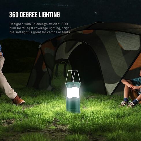 Lichamp LED Camping Lantern, 4 Pack Battery Powered Flashlight for Power Outages, Portable Collapsible Hanging Light Essential for Home, Outdoor, Emergency Lamp Survival Kit Gear for Hurricane, Gray in Saudi Arabia
