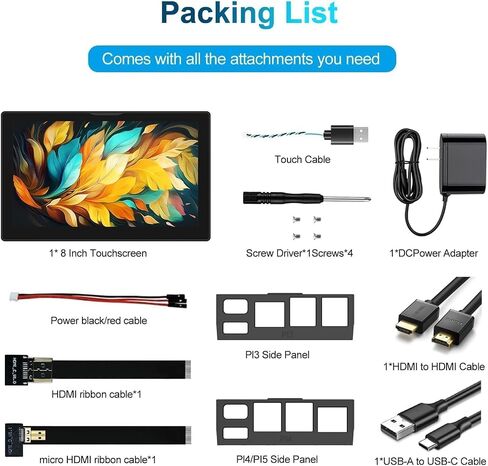 Gallagher 7 Inch Touchscreen Monitor,Compatible with Raspberry Pi(PI5/PI4/PI3B+/PI3/PI2/ZERO),1024X600 IPS Monitor with Dual-Speaker HDMI Interface Supports Windows/Noobs/Kali-Linux(7'' 1024 * 600-A) in Saudi Arabia