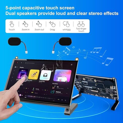 Gallagher 7 Inch Touchscreen Monitor,Compatible with Raspberry Pi(PI5/PI4/PI3B+/PI3/PI2/ZERO),1024X600 IPS Monitor with Dual-Speaker HDMI Interface Supports Windows/Noobs/Kali-Linux(7'' 1024 * 600-A) in Saudi Arabia
