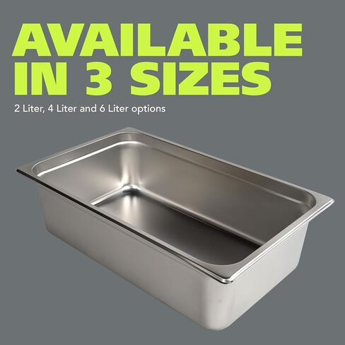 Pearington 12-Piece Full-Size Hotel Pans with Lids, 21L Steam Table Capacity, Ideal for Catering and Commercial Use, 304 Stainless Steel, 20.8" x 13" x 5.9" in Saudi Arabia