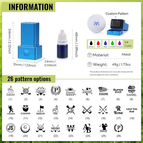 Custom Golf Ball Stamp, Quick-Dry & Waterproof Self-Inking Golf Balls Markers Stamper Marking Tool Golf Gifts in Saudi Arabia