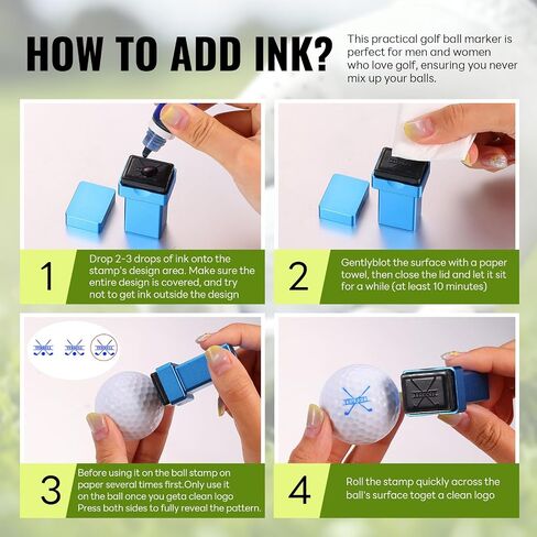 Custom Golf Ball Stamp, Quick-Dry & Waterproof Self-Inking Golf Balls Markers Stamper Marking Tool Golf Gifts in Saudi Arabia