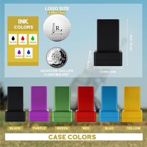 Personalized Golf Ball Stamp | Self-Inking Quick-Drying Golf Ball Marker Tool | 6 Color Options Custom Name Stamper for Golfers | Christmas Father's Birthday Gift | Golf Accessories for Men in Saudi Arabia