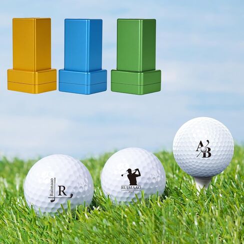 Personalized Golf Ball Stamp | Self-Inking Quick-Drying Golf Ball Marker Tool | 6 Color Options Custom Name Stamper for Golfers | Christmas Father's Birthday Gift | Golf Accessories for Men in Saudi Arabia