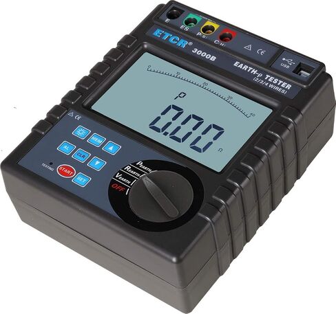 ETCR3000B High Accurate2/3/4 Wire Earth Voltage Resistance Soil Resistivity Tester,Measuring Range: 0.00Ω~30.00kΩ Testing Voltage: 0.0~600V AC(ETCR3000B) in Saudi Arabia