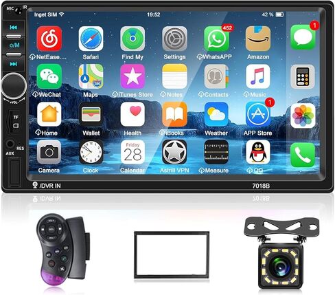 DOUBLE DIN Bluetooth Car Stereo 7 بوصة HD HD Screen Car Radio مع رابط مرآة دعم الكاميرا الاحتياطية لنظام Android/iOS in Kuwait