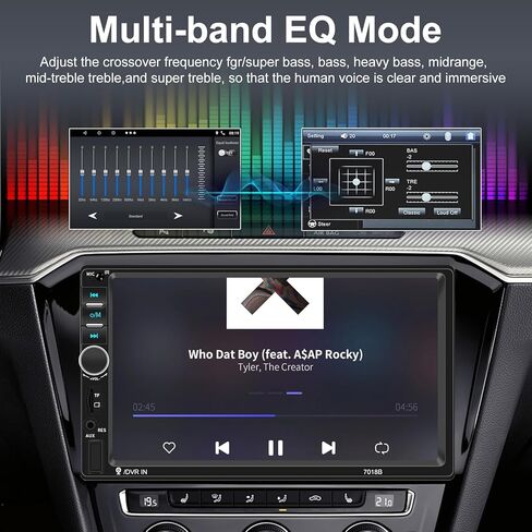 DOUBLE DIN Bluetooth Car Stereo 7 بوصة HD HD Screen Car Radio مع رابط مرآة دعم الكاميرا الاحتياطية لنظام Android/iOS in Kuwait