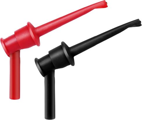 2Pcs Mini Grabber Test Clip with 2mm/4mm Banana Jack, Multimeter Test Lead Hooks Clips Push on Test Probe Electronic Testing IC Grabber (4mm Banana Plug) in Saudi Arabia