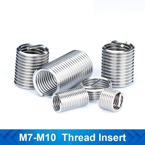 Stainless Steel Thread Repair Insert Kit M7 M8 M9 M10 Rivet Nut Kit helicoils Thread Repair Insert Kit Threading Tools(M8x1.0 x1D10pcs) in Saudi Arabia