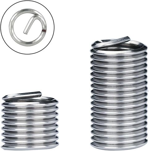 Stainless Steel Thread Repair Insert Kit M7 M8 M9 M10 Rivet Nut Kit helicoils Thread Repair Insert Kit Threading Tools(M8x1.0 x1D10pcs) in Saudi Arabia