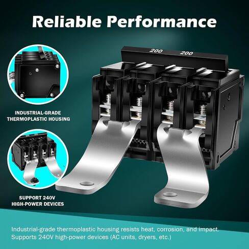 #MBK200 مجموعة تحويل الكسارة الرئيسية 200 أمبير ذات قطبين، متوافقة مع مراكز تحميل Siemens EQ، 120/240 VAC، حماية من التحميل الزائد/الدائرة القصيرة، قطعة بديلة EQ9685 in Kuwait